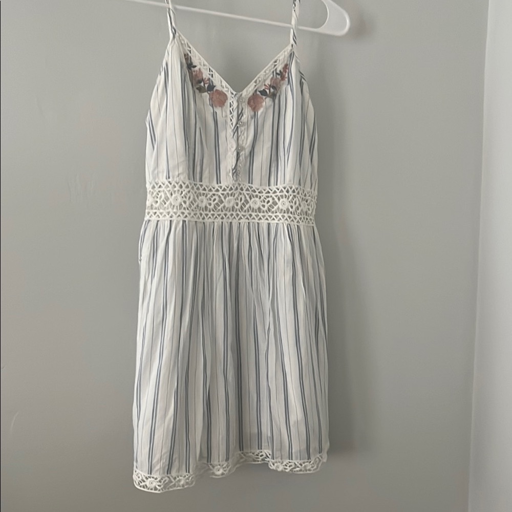 Abercrombie & Fitch White and Blue Striped Dress